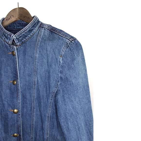 Vintage Chaps Distressed Denim Jean Jacket Medium / Large - Picture 3 of 7